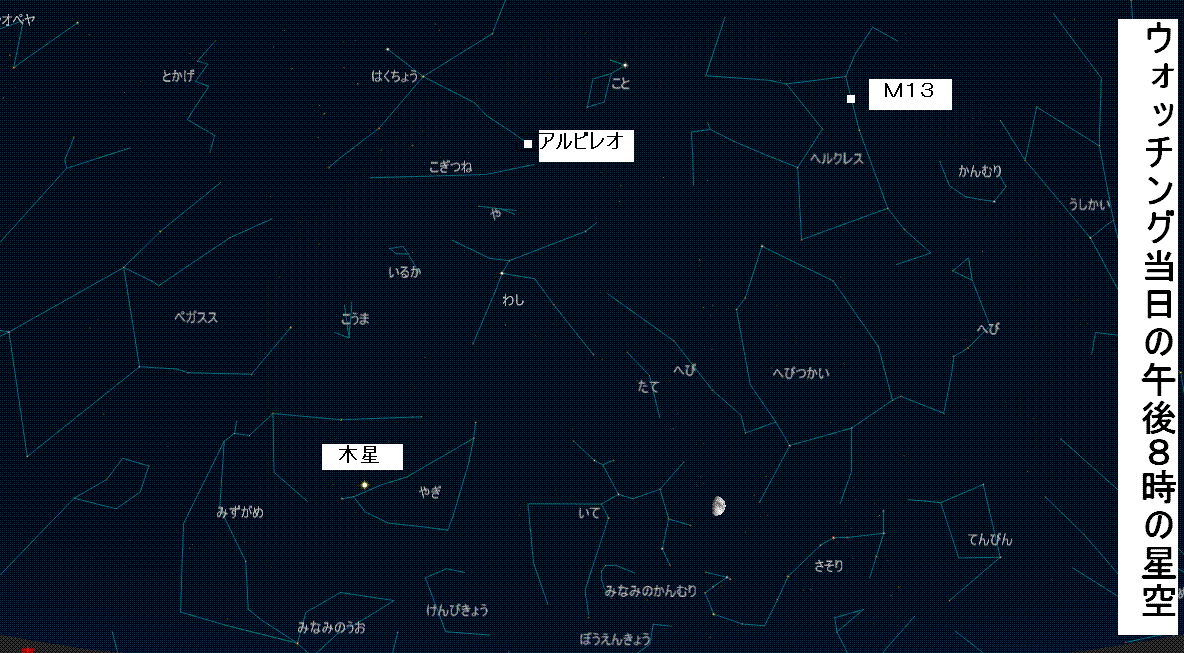 ８月２９日ウォッチング当日の星空