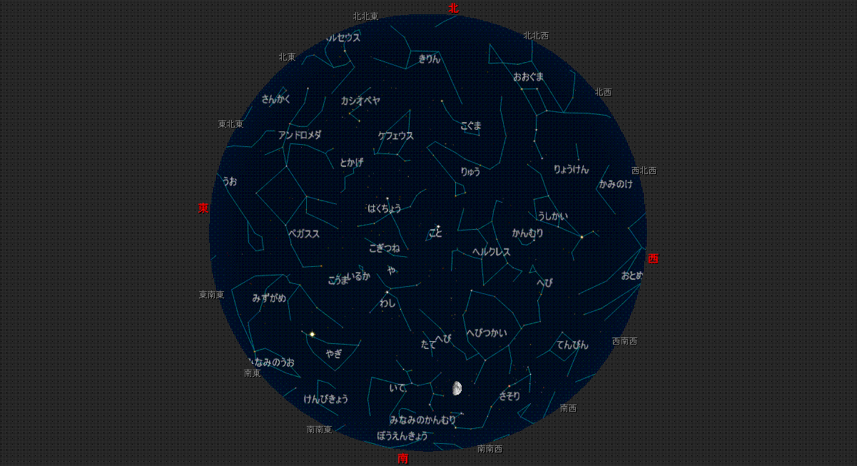 ８月２９日の夜空全天